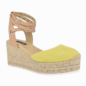 Nine West Adore Espadrille Sleehak Sandalen Geel Nederland | HBD-658097